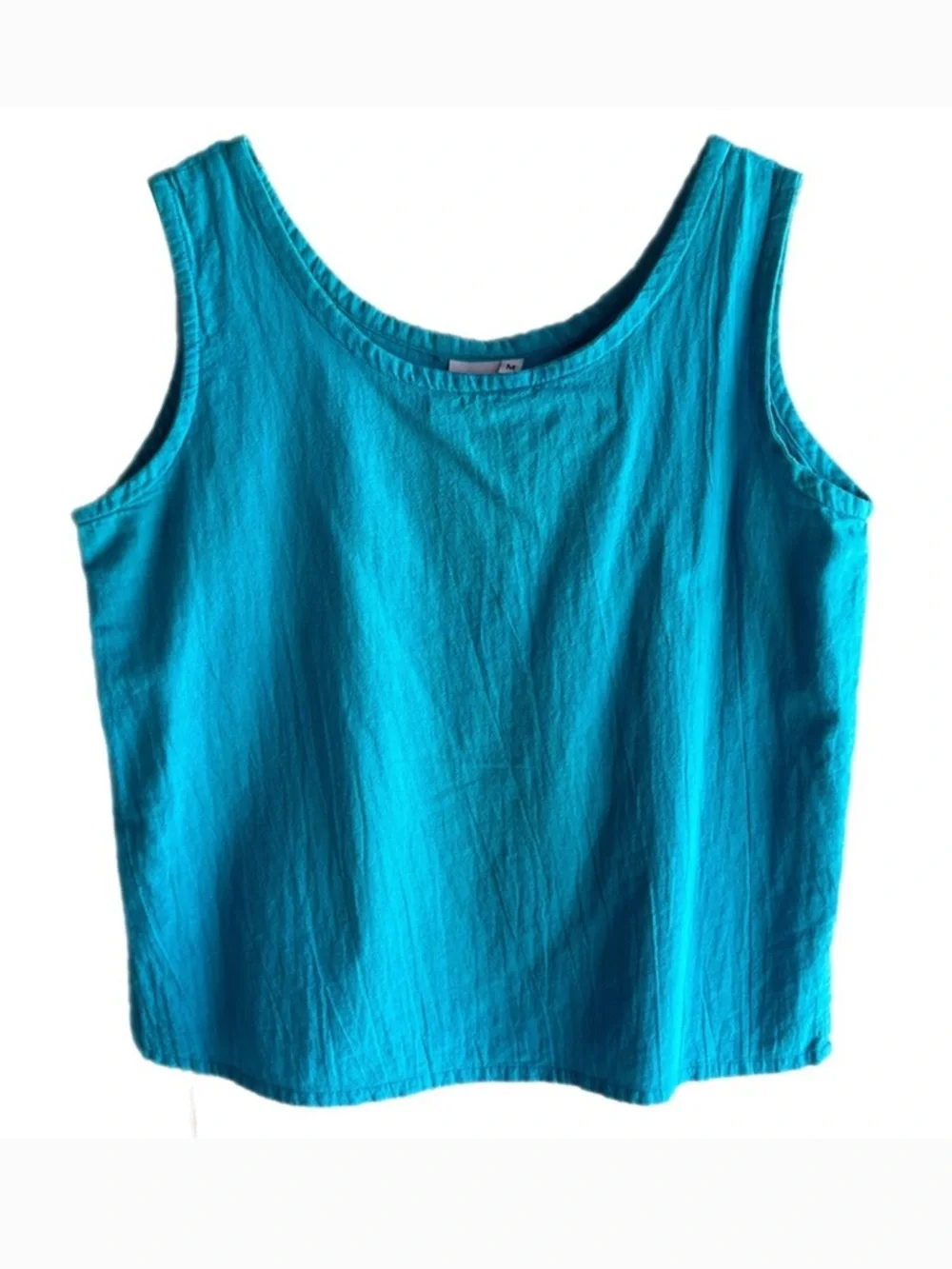 B'GAUZE LIGHTWEIGHT COTTON GAUZE BLUE SUMMER CRUISE RESORTWEAR CASUAL TOP SZ M - Picture 3 of 8